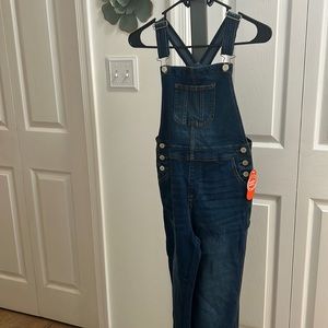 Wonder Nation Overalls Girl's Large 10-12 (28x26) Bib Blue Denim Stretch New